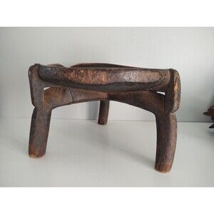 Old African Hehe Tribe of Tanzania Hand Carved Wood Stool, Early 20th Century